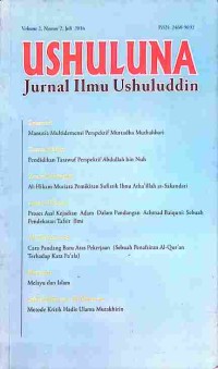 Image of Ushuluna Jurnal Ilmu Ushuluddin